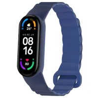 INF Silikonový magnetický řemínek pro Xiaomi Mi Band 3/4/5/6/7 Modrý