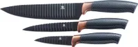 3tlg. Messerset KING® CARBON DESIGN Edelstahl beschichtete Klingen mit Riffelstruktur / Größen: Kochmesser 20cm, Universalmesser 12.5cm,  Gemüsemesser 8.5cm