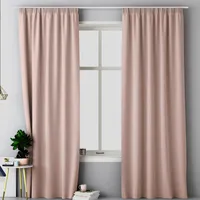 JEMIDI Vorhang blickdicht 140x250cm - Gardine mit Kräuselband Universalband - 100% Polyester Schal lang für Wohnzimmer Schlafzimmer - altrosa