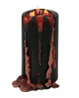 Große Schwarze Stumpenkerze mit Vampirblut 15cm