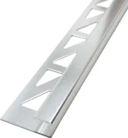 Dalsys Fliesenschiene 2,5m x 8mm Eckprofil Quadratprofil Aluminium (eloxiert) Silber matt, Fliesenprofil