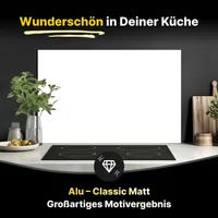 Spritzschutz Küchenrückwand aus Aluminiumverbund in Matt 90x50 cm - Weiß