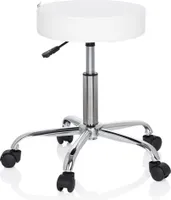 hjh OFFICE Drehhocker OPERATOR II Rollhocker Arbeitshocker, Ergonomischer Hocker für Büro Praxis Homeoffice, Kunstleder