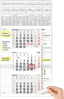 3 Monatskalender 2026 Wandkalender mit Schieber - "Notizfeld & Platz für Termine" Kalender 2026 Wandkalender |, mit Schulferien, Feiertagen & Jahresübersicht | Großformat 30x56 cm (gefalzt!)