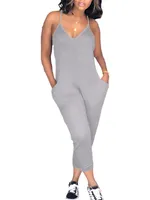 Damen Leichter Sommer Jumpsuit Fashion Halbarm Overall Hosenanzug