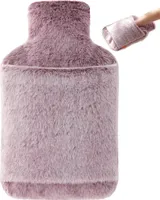 Wärmflasche mit weichem Bezug 2L Bettflasche Ideal für eine kalte Nacht, Lila