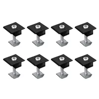 PFCTART 8er Set Solarmodul Halterung Mittelklemme 40mm Schwarz Standard inklusive Schraubanschluss PV Photovoltaik Solar Trapezmontage Mittelklemme