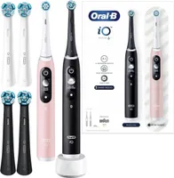 Oral-B | Elektrische Zahnbürsten - iO 6 Duo - Schwarz und Rosa - Mit 6 Aufsätzen - Intelligente Reinigung