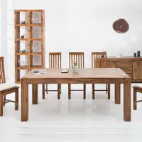 cagü: Design Esstisch [SALEM] aus Sheesham massiv Holz 160cm x 90cm