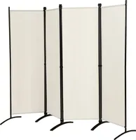 GOPLUS 4-teiliger Raumteiler, 173 cm hoher Paravent mit Metallrahmen, Sichtschutz Trennwand klappbar für Wohnzimmer, Schlafzimmer & Büro (Weiß)