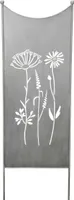 Stele Metall grau Sichtschutz "Wildblume" Windschutz Dekowand B50,5cm H165cm Deko