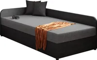 MIRJAN24 Boxspringbett Uno, Jungenzimmer Einzelbett mit Bettkasten, Stilvoll Schlafzimmer (Lux 23 + Lux 06, Seite: Links)