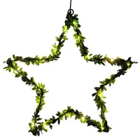 Stern Fenster LED Silhouette Warmweiß Weihnachtsbeleuchtung 30cm Deko grün