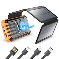 Solar Powerbank 32000mAh, Solar Ladegerät, Outdoor Wasserfester Externer Akku und Taschenlampe Für Smartphones Tablets Camping