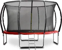 G21 Trampolin G21 SpaceJump, 366 cm, rot, mit Sicherheitsnetz + Freitreppe G21-69042690