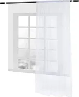 WOLTU Gardinen transparent mit Kräuselband Stores Voile (1 Stück) : Weiß 140x245 cm Farbe: Weiß Größe: 140x245 cm