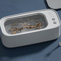Ultraschallreiniger 45000 Hz Mit 3 Reinigungsmodi Für Schmuck, Brillen, Uhren, Zahnersatz Tragbare Ultraschall Reinigungsmaschine Grau