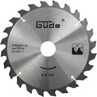 Pilový kotouč na dřevo GÜDE HM 190x30x24Z vhodný pro příčné pily GKS 190 a GRK 190/150
