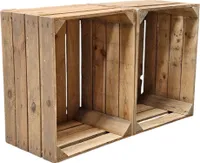 Holzkisten Obstkisten Vintage Natur 50 x 40 x 30cm im 2er Set