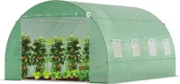 VOUNOT® Gewächshaus Foliengewächshaus Winterfest Tomatenhaus Folientunnel, 4x3x2m 12m²