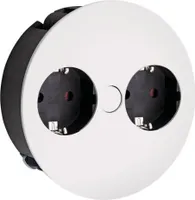Naber Twist Doppelsteckdose mit Schukosteckdosen, weiß matt 7053076
