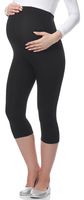 Damen 3/4 Capri Leggings Schwangerschafts Sport Hosen, Farbe:Schwarz, Größe:3XL
