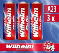 3 x Wilhelm A23 12V Wilhelm Alkaline Batterien MN21 V23GA 23A L1028 12 Volt 55 mAh
