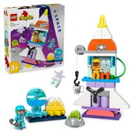 LEGO DUPLO 3-in-1-Spaceshuttle für viele Abenteuer, Weltraum-Set mit Raketen-Spielzeug für Kinder zum Bauen, Wissenschafts- und Motorik-Spielzeug zur frühen Entwicklung, Geschenk für 3-Jährige 10422
