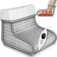 sinnlein Fußwärmer Grau mit 6 Temperaturstufen & Timer | Fußheizung elektrisch | Überhitzungsschutz & Abschaltautomatik