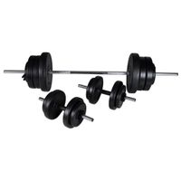 vidaXL Dlouhá rukojeť + 2 Kurzhantel Set 60,5 kg