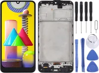 Für Samsung Galaxy M31 M315F Display Full LCD + Rahmen Einheit Touch Ersatzteil Reparatur Schwarz