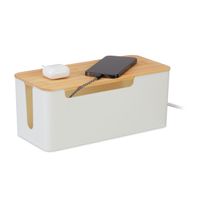 relaxdays Kabelbox mit Bambusdeckel