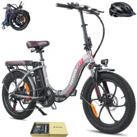 Elektrofahrrad Rostfreie Aluminiumlegierung Pannensichere Reifen Wasserdicht IPX5 bis zu 120 - 150 km E-bike klapprad 20 zoll mit 7 Gang, Grau