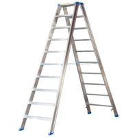 Alu-Stufen Stehleiter Mod. SL - Stufenzahl: 10, Leiternlänge ca. m: 2,30, u. Breite ca. cm: 63, Gewicht ca. kg: 13,10