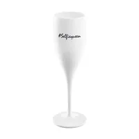 Koziol Cheers No. 1 Selfiequeen Super Glass s potiskem, sklenice na šampaňské, sklenice na pití, sklo, bavlna bílá, 100 ml, 3438525