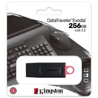 Kingston DataTraveler Exodia - 256 GB - USB Typ-A - 3.2 Gen 1 (3.1 Gen 1) - Kappe - 11 g - Schwarz Kingston