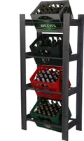Getränkekistenregal PINEPEAK | HxBxT 149x70x38,8cm | für 4 Kisten | Kiefernholz | Grau