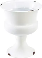 Pokalvase Weiß Rost Deko Shabby Chic Vintage Ø13,5cm H15cm