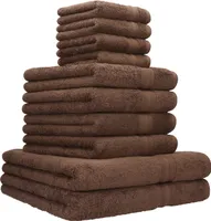 Betz 10-TLG. Handtuch-Set Gold Luxus Qualität 600g/m² 100% Baumwolle 2 Duschtücher 4 Handtücher 4 Seiftücher nuss