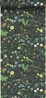 ESTAhome Podložka Feldblumen Multicolour auf Schwarz - 139392 - 50 x 900 cm