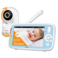 Babyphone mit PTZ, 5 Zoll Babyfon, Kamera mit 720P IPS Bildschirm, HD-Nachtsicht, VOX, Temperaturüberwachung, Wiegenlieder
