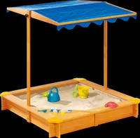 Kidland® Sandkasten mit Dach und Eisdiele | Aus stabilem Holz| 118 x 118 x 118 cm