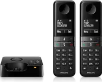 Philips Schnurlostelefon D4752B DECT - Schnurlostelefon – Dect Telefon 2er Set – Telefon Schnurlos mit Anrufbeantworter - Telefon für Haus - Plug-and-Play