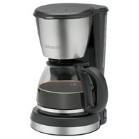 Clatronic KA 3562 Kaffeemaschine, für 12-14 Tassen Kaffee, 900 Watt, hochwertige Edelstahlapplikationen, Schwarz, Silber