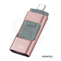 SOONTEC 64 GB 3.0 USB-Stick Memory Stick 3 in 1 USB-C / USB / Lightning für iPhone (Rosé)