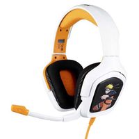 Konix Universal Gaming Headset mit flexiblem Mikrofon, Kompatibel mit PS4, PS5, Xbox One, PC, Tablet, Smartphone, Weiß/Orange, Schwarz, Einzigartige