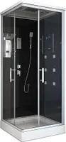 HOME DELUXE - Komplettdusche WAVE M - Schwarz, Maße: 90 x 90 - inkl. Radio, Regendusche und komplettem Zubehör I Fertigdusche, Dusche, Duschtempel