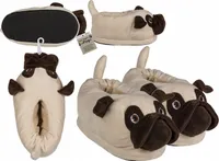 Kuschel-Hausschuhe, Mops,