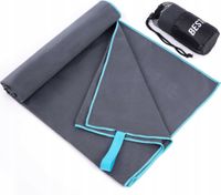 BESTIF Mikrofaser Handtuch schnelltrocknende Sport Handtücher mit Tasche Ultraleicht perfekt für Reise, Sauna, Gym (Dunkelgrau, 90 x 180 cm)