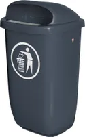 Abfallbehälter für den Außenbereich, Inhalt 50 Liter, nach DIN 30713, anthrazit